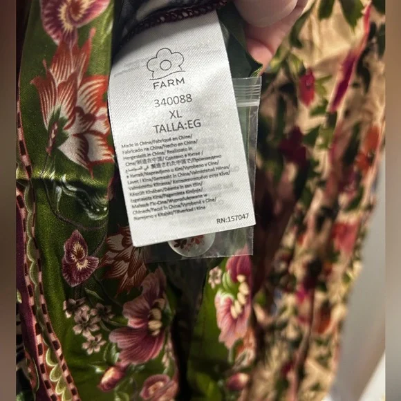 Farm Rio Mixed Winter Garden Lenzing™ Ecovero™ Viscose Mini Dress XL - Picture 10 of 12